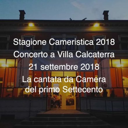 Concerto Villa Calcaterra 21 Settembre 2018